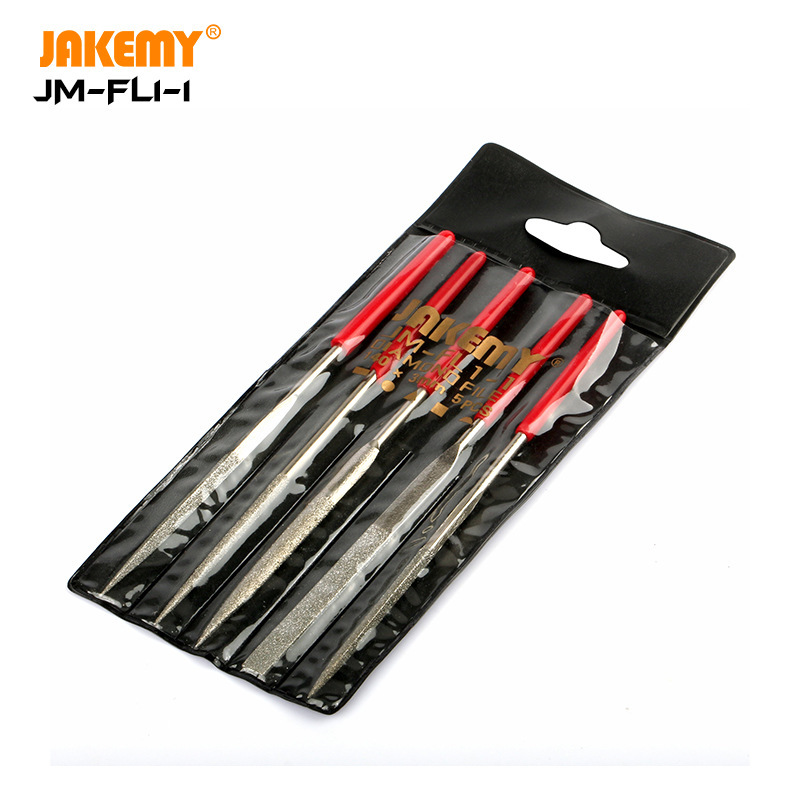 JM-FL1-1 Metal file five-piece set, flat triangular file, household diamond semi-circular file, square file details Picture