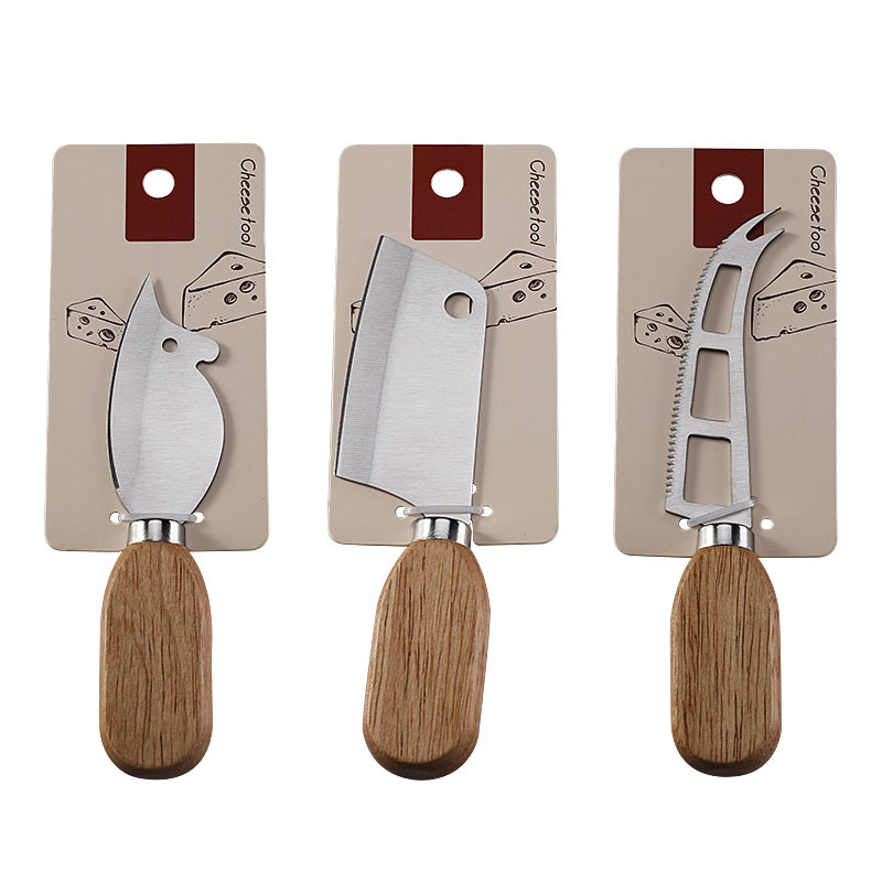 New cross-border stainless steel cheese knife, rubber wooden handle butter cheese knife, creative and cute mouse knife, steak knife Application Scenario