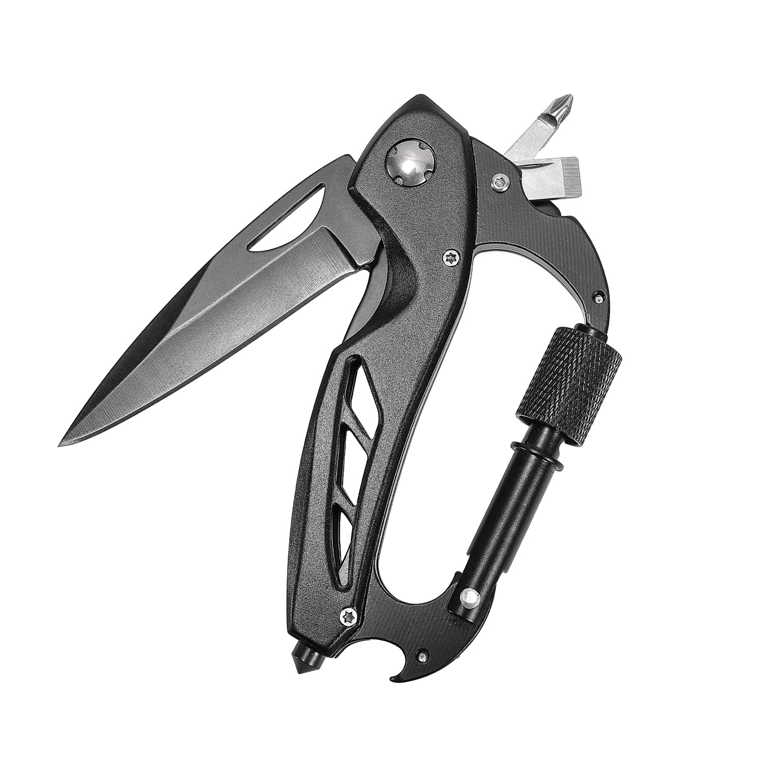 Hongfeng's new multi-functional knife, outdoor camping and mountain climbing buckle, multi-functional quick-hang safety buckle, folding knife Item Picture
