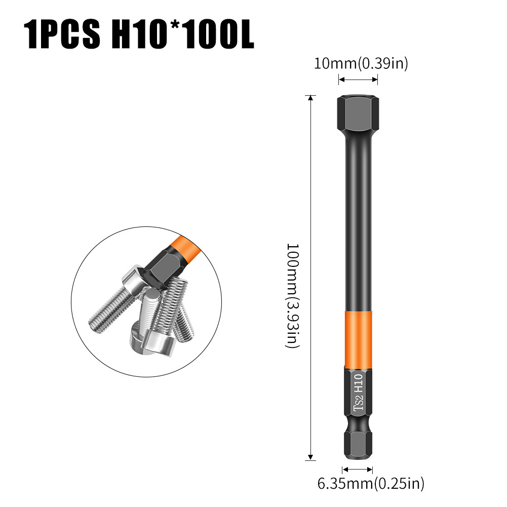 H Single-head retractable head Hexagon socket pneumatic screw screwdriver S2 Strong magnetic black phosphorus hexagon socket nozzle set 50L undefined