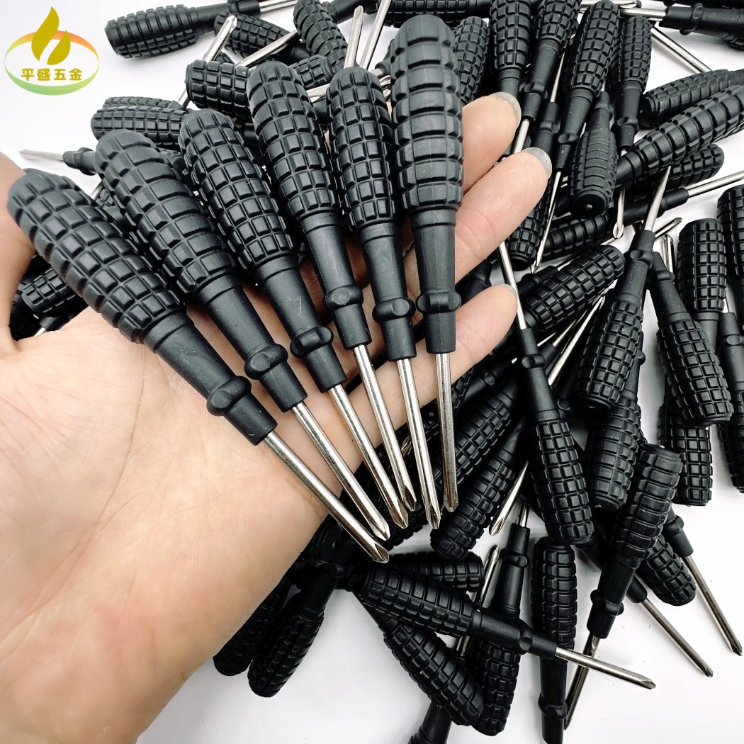 4.0 Cross-head screwdriver, 4MM plastic large handle, black grenade model, furniture disassembly, 4mm cross-head screwdriver details Picture
