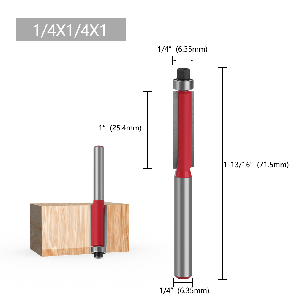 1/4 handle bearing trimming tool, right-angle chamfering tool, edge banding tool, woodworking milling tool undefined