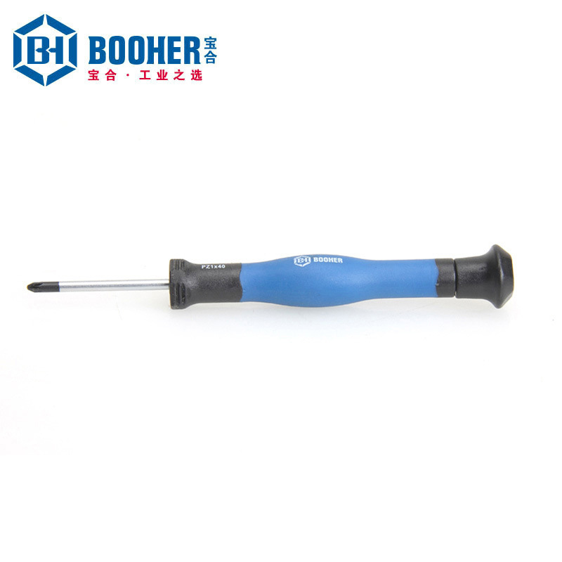 Booher BH1943102/112 dual-color handle cross-shaped precision screwdriver PZ0x40~PZ1x40mm full figure
