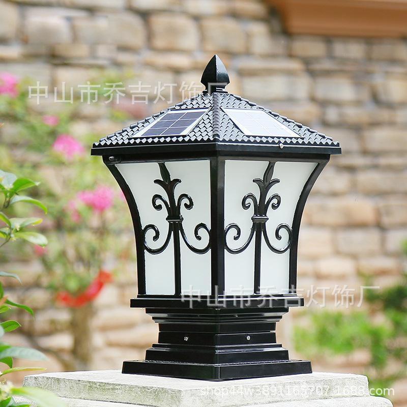 Solar-powered column head lamps for outdoor fences, gates, columns, waterproofing, Chinese-style gardens, villas and courtyards Specification drawing