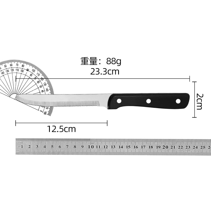BBQ outdoor barbecue kitchen bread knife, stainless steel steak serrated knife, cross-border Western food knife, Western steak knife Application Scenario