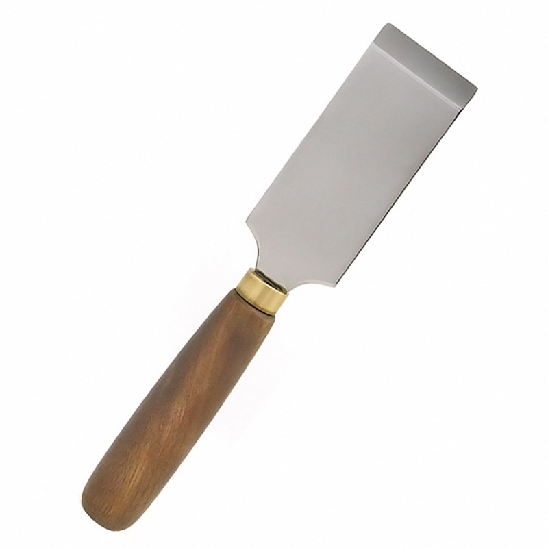 Leather thinning knife D2 made of steel, sharp and durable, with a round, flat and beveled edge. It is a diy handcrafted leather cutting tool Item Picture