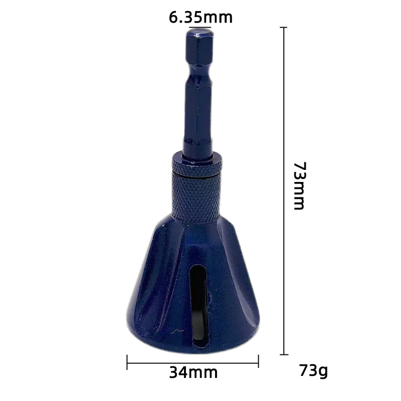 Deburring external chamfering tool, external circle chamfering knife, thread trimming knife, rust screw grinding, electric reanding tool Specification drawing