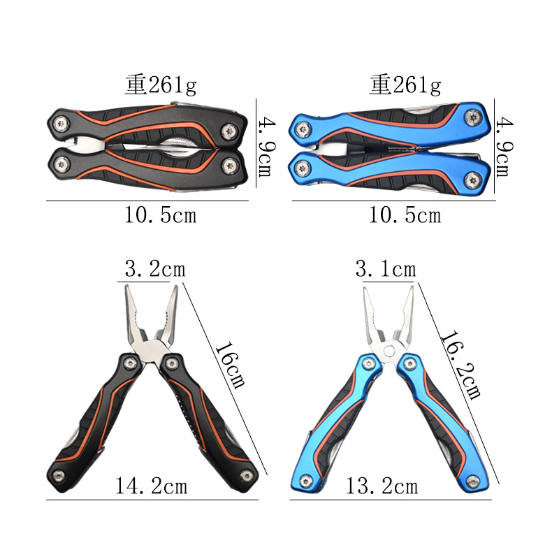 Factory direct sales of multi-functional folding pliers, front and back hand size pliers with tail lock, outdoor camping multi-purpose combination pliers details Picture