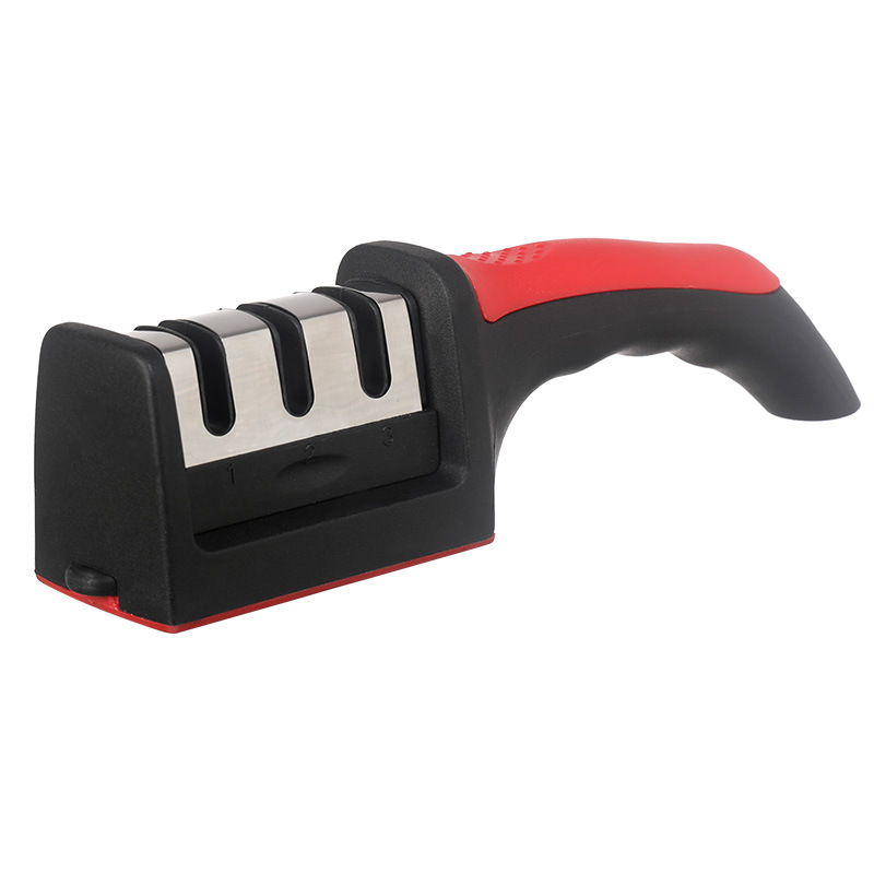 Kitchen whetstone, handheld whetstone, multi-functional fast three-stage whetstone, sharpener, street stall whetstone wholesale Item Picture