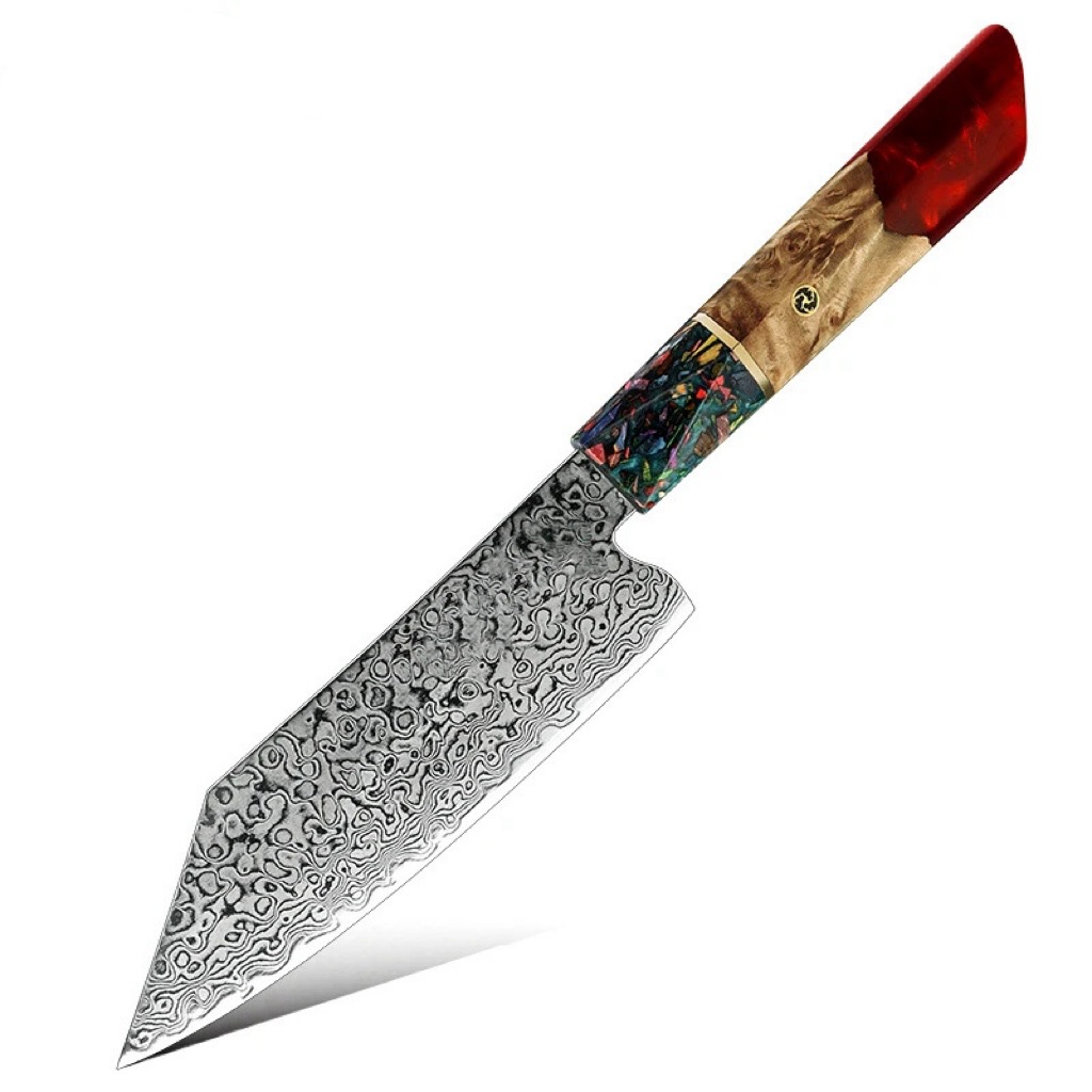 Cross-border Damascus steel for foreign trade, Japanese Santoku knives, kitchen knives, chef knives, cutting knives, and household slicing, AUS10 steel Item Picture