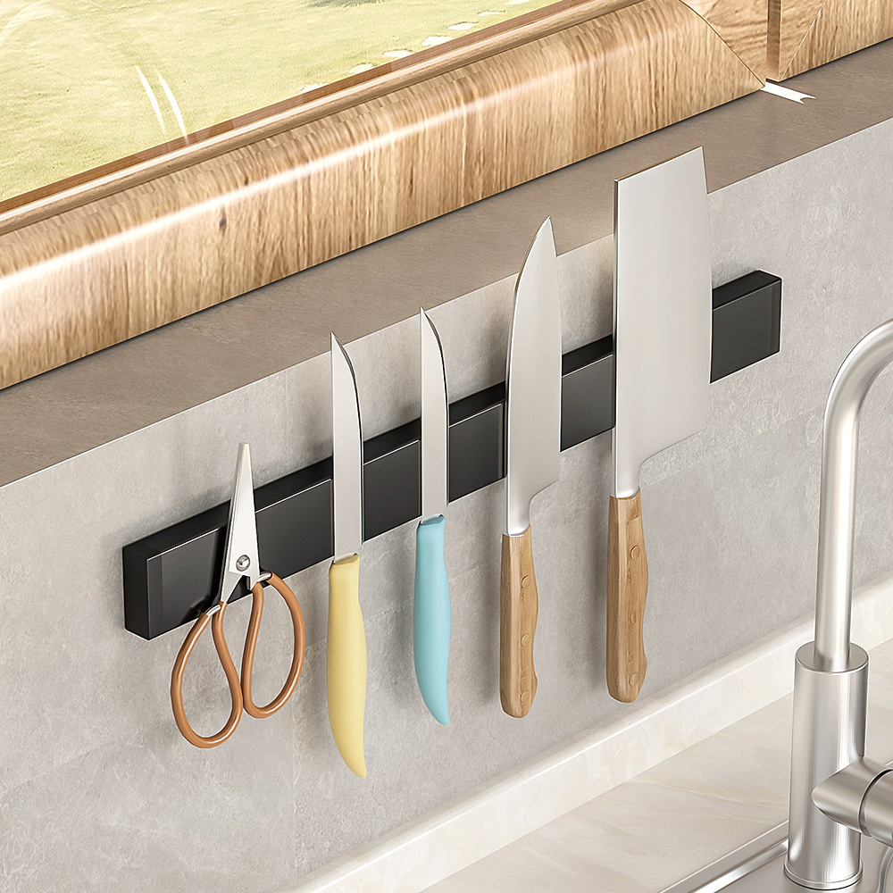 304 stainless steel magnetic knife rack, kitchen wall-mounted kitchen knife storage rack, magnetic knife counter Specification drawing