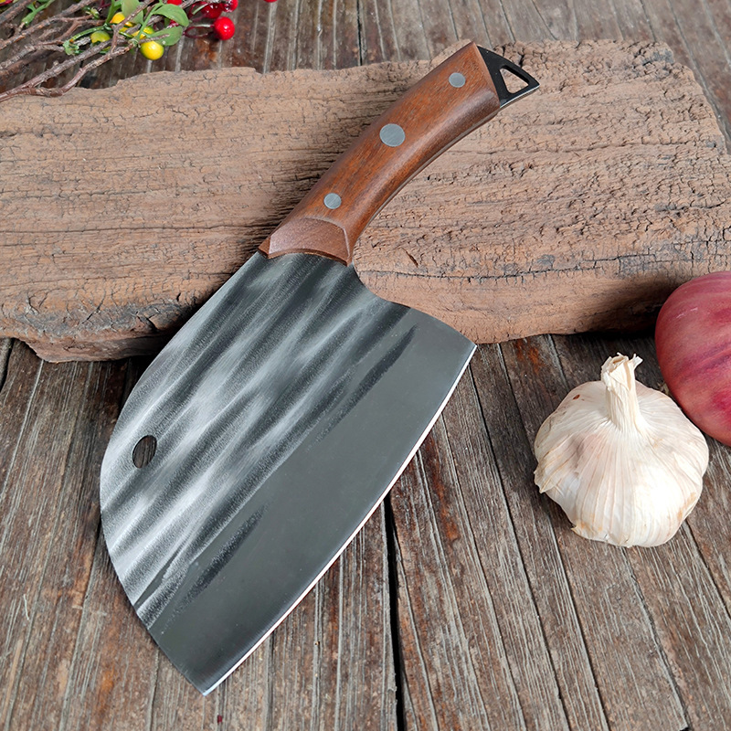 Longquan forging household kitchen knives, chicken, duck and fish cutting knives, meat selling knives, meat slicing knives, cross-border foreign trade sharp full figure