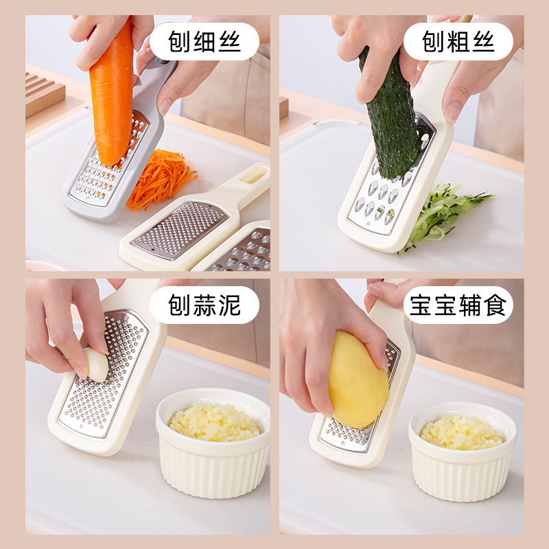 Three-in-one grater, household multi-functional carrot grater, kitchen potato and cucumber grater, garlic puree grater details Picture