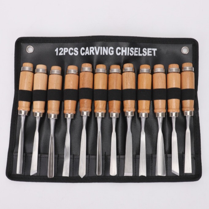 Woodworking 12-piece set: engraving knife, engraving tools, root carving, engraving chisel, woodcarving, woodworking tools, engraving knife, woodworking chisel Item Picture
