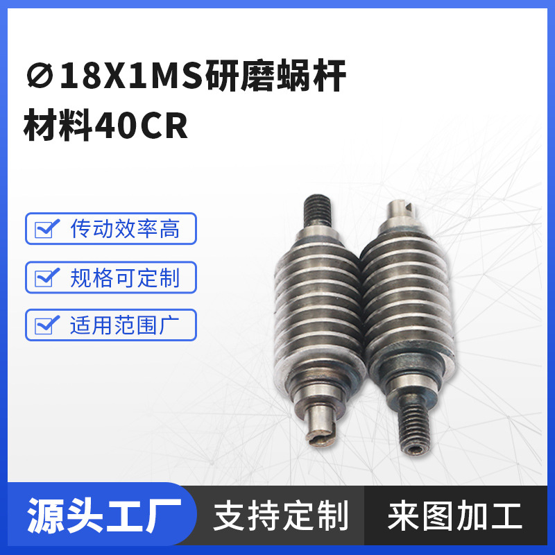 Ningbo Transmission Parts Factory ∅18x1ms grinding worm, 40cr window opening machine worm, worm gear, lead screw grinding worm full figure