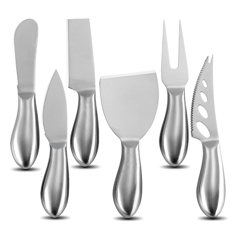 Stainless steel cheese knife set, cheesecake fork, butter jam cream knife, mini baking knife 8-piece set full figure