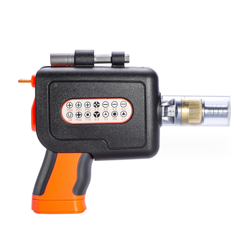 The ratchet screwdriver set is a multi-angle adjustable chromium-vanadium steel screwdriver gun type multi-functional household maintenance tool undefined