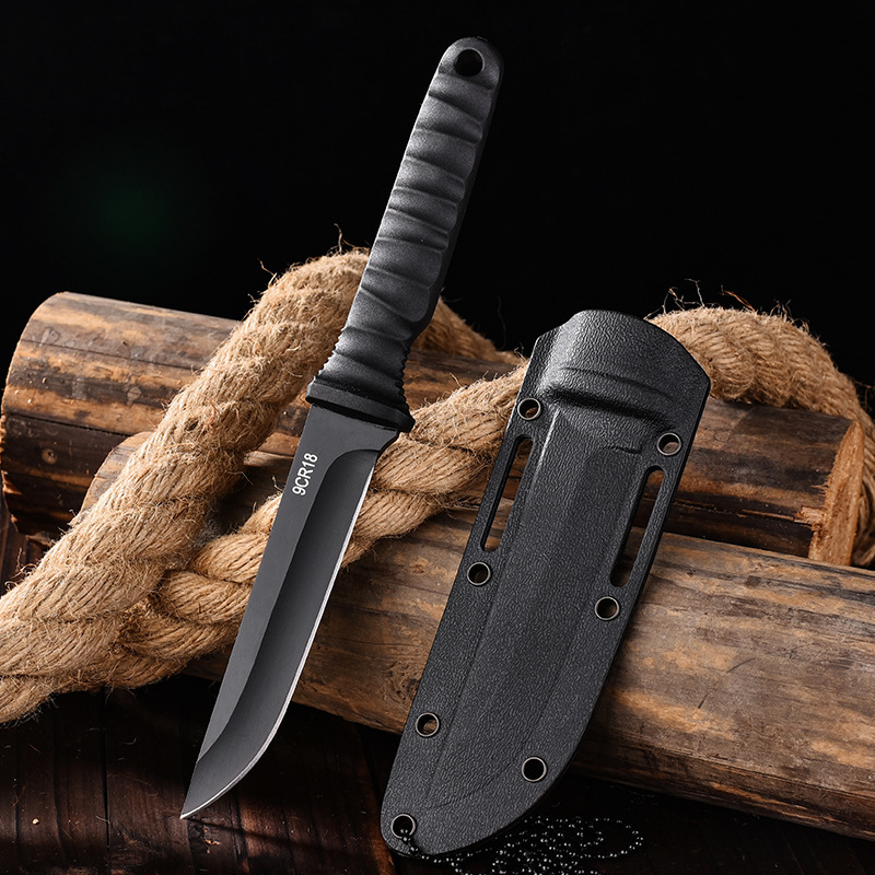 Outdoor multi-functional straight knife, camping K-sheath survival knife, portable small knife, outdoor knife, barbecue straight knife undefined