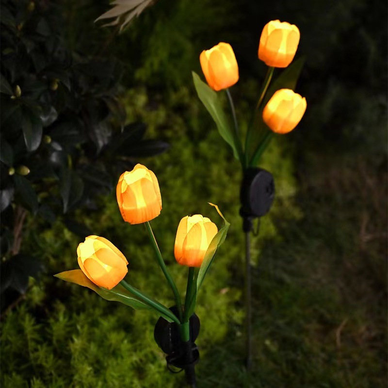 Garden lights, solar tulip lamps, outdoor lawn led ground-insertion garden decoration, night landscape lights, park waterproof lights full figure