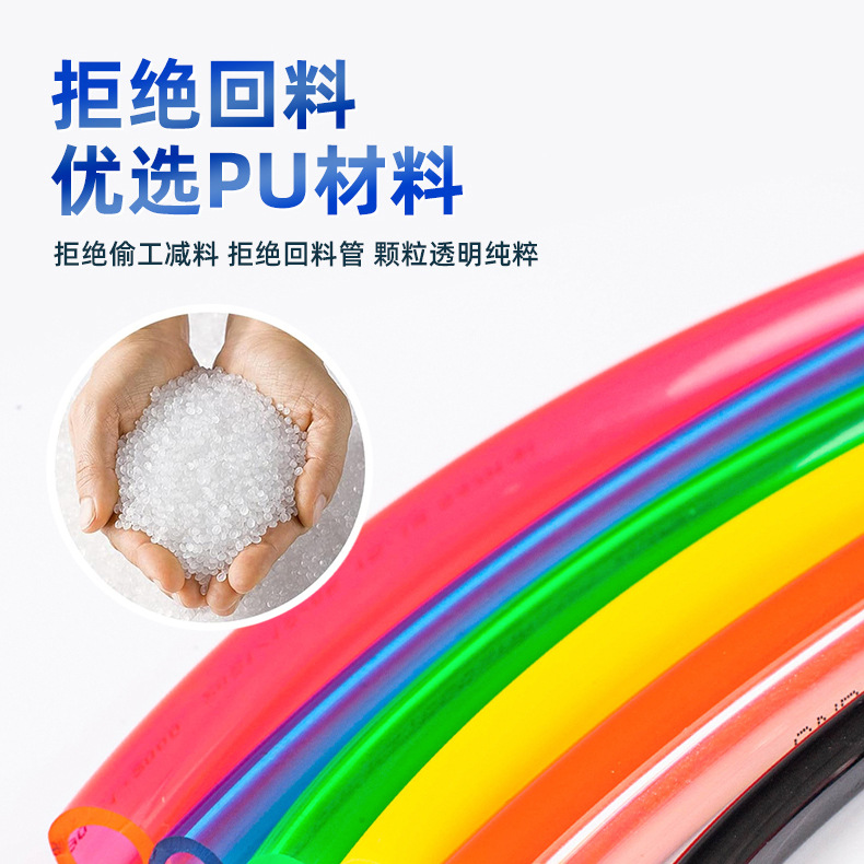 pu spring air hose 8mm high-pressure air pump air compressor hose 80m90m transparent pneumatic air compression air hose Specification drawing