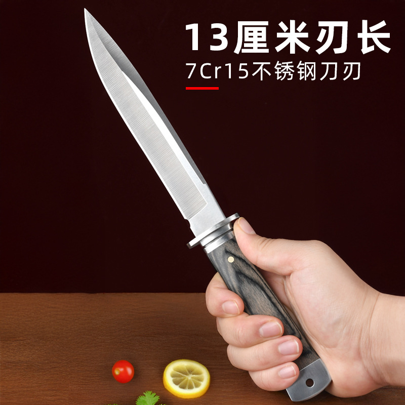 Sharp ABS-handled fruit knife, hand-held meat knife, high-hardness camping and outdoor knife, household fruit knife details Picture