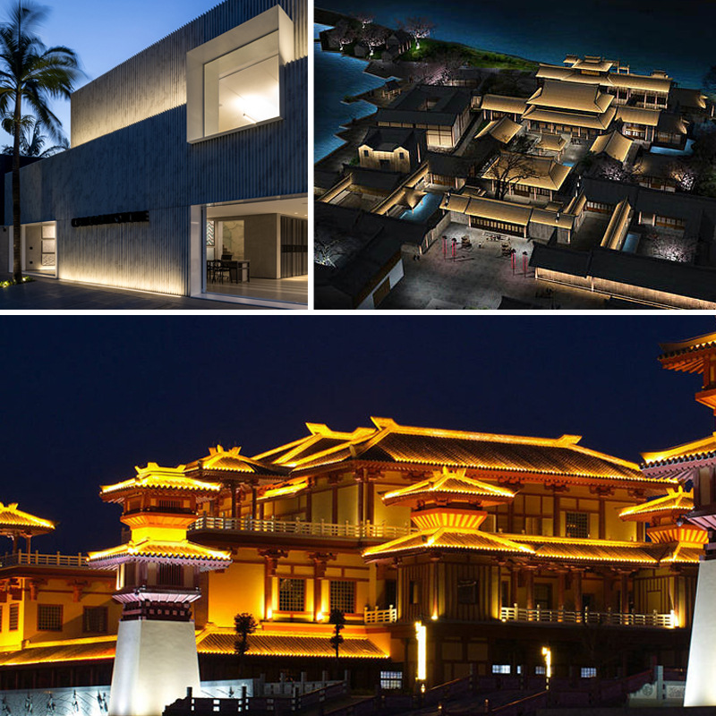 led wall-washing lights, outdoor waterproof building and bridge lighting, hard light strips, exterior wall lighting, strip-shaped line spotlights manufacturers Application Scenario