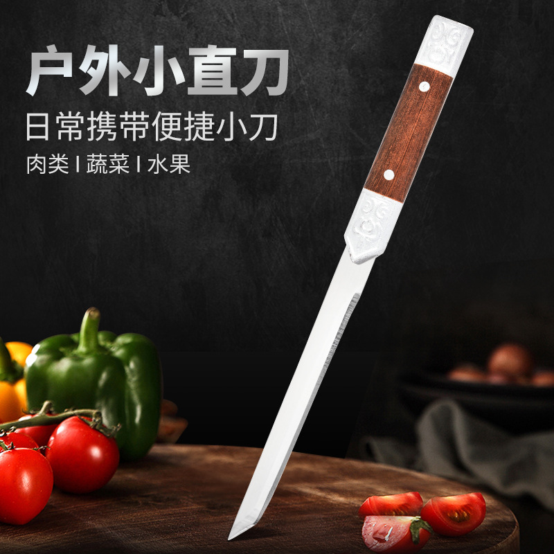 Outdoor self-defense camping portable multi-functional fruit knife, magic pen knife, high appearance level outdoor hand-held meat knife, small straight knife full figure