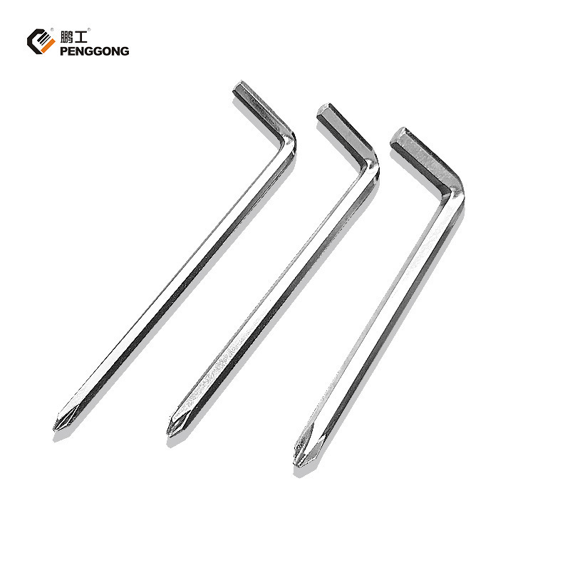 Wholesale manufacturer of simple L-shaped hexagonal screwdrivers, cross double-head dual-purpose screwdrivers, screwdrivers and stiffening screwdrivers Specification drawing
