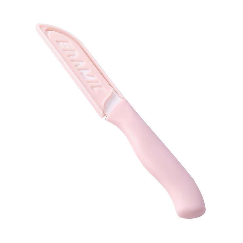 Ceramic fruit knife, household folding portable knife, student and dormitory three-piece set, fruit knife and peeler set Item Picture