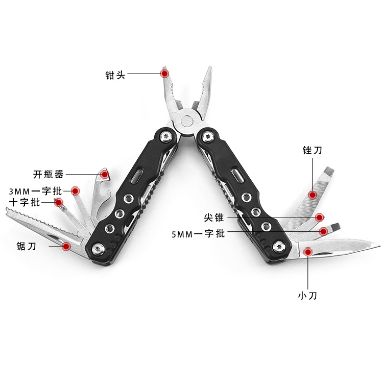 Wholesale pliers, stainless steel multi-functional pliers, outdoor tool pliers, self-defense multi-purpose knife pliers, portable folding pliers Specification drawing