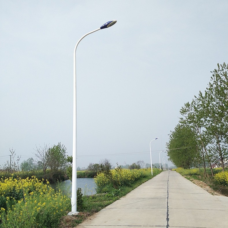 5-meter, 6-meter, 7-meter, 8-meter LED street lamp poles in stock for wholesale, factory area, rural solar street lamp prices, single-arm street lamps Item Picture
