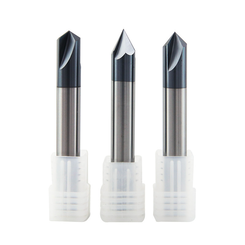 Tungsten steel centering drill 6090120 degree aluminum three-edge chamfering knife, helical groove hard alloy three-edge chamfering knife details Picture