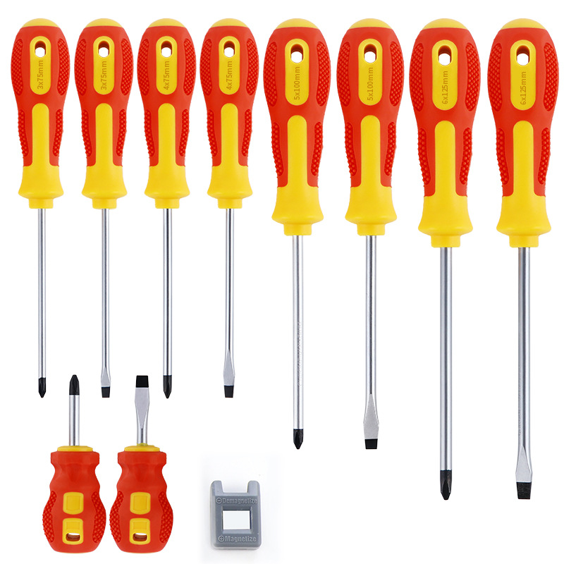 One-piece consignment cross-head screwdriver set, hardware repair tools, anti-slip handle, flat-head screwdriver details Picture