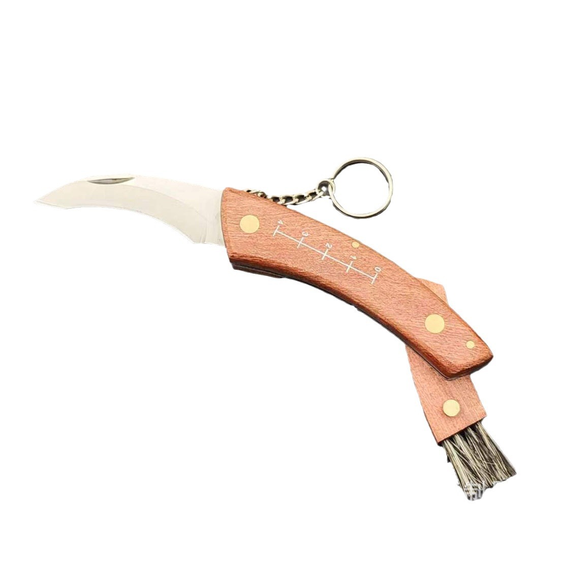Rosewood mushroom knife, multi-functional outdoor knife, camping knife, brush, wilderness survival folding knife, folding knife Item Picture