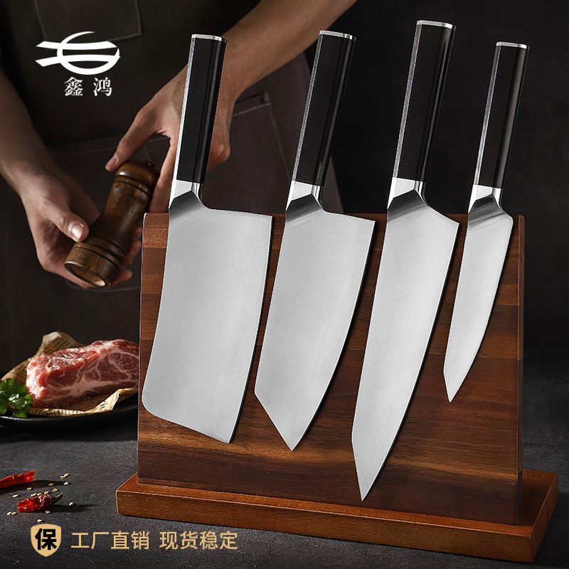 German imported stainless steel knives, Western-style chef knives, kitchen knives, slicing knives, meat knives, ebony handles, cutting knives details Picture