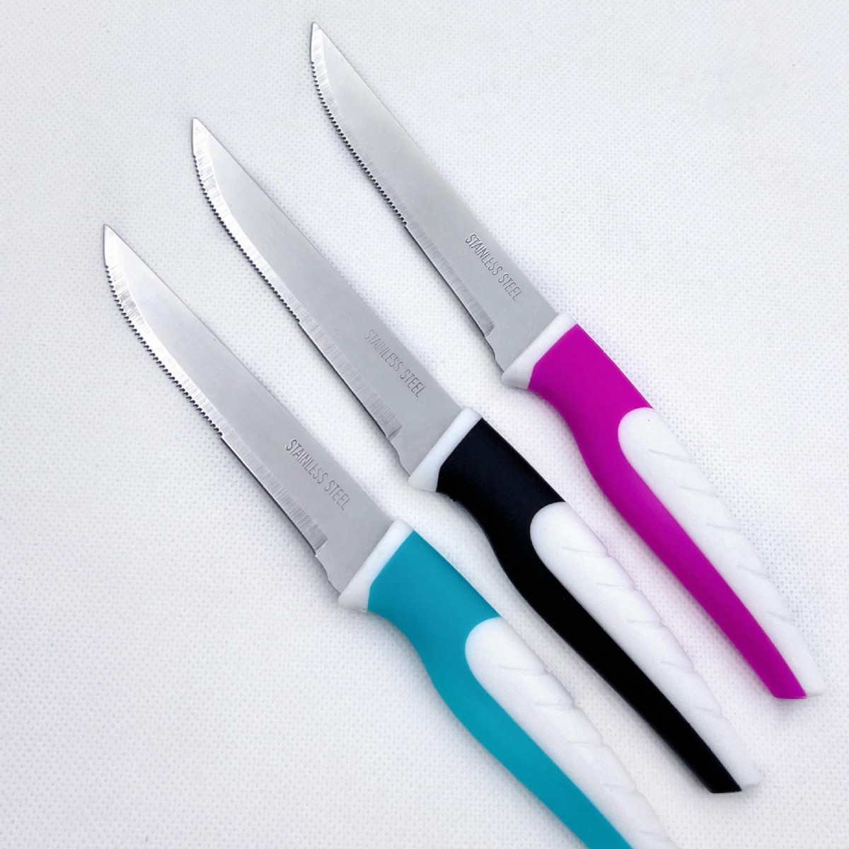 In-stock stainless steel kitchenware: Western dining knives, household serrated steak knives, kitchen and hotel steak knives, bread knives Specification drawing
