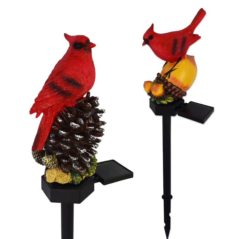 New solar resin garden Christmas bird cartoon courtyard decoration outdoor garden ground insert balcony landscape light Item Picture