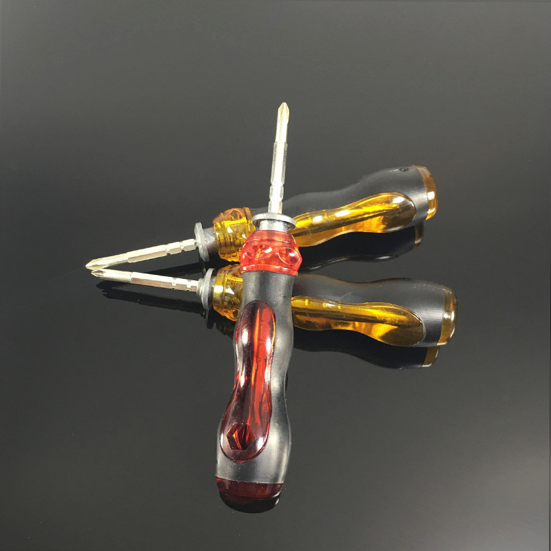 Factory direct sales of environmentally friendly small telescopic peanut handle dual-purpose cross-head screwdriver, manual repair hardware tools Item Picture