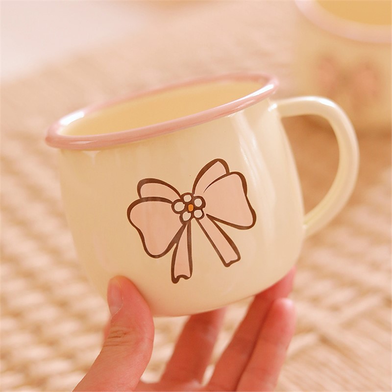 Old Mai [Homemade Beautiful Cups] Cream enamel water cups, mugs, coffee cups, milk cups, breakfast cups undefined
