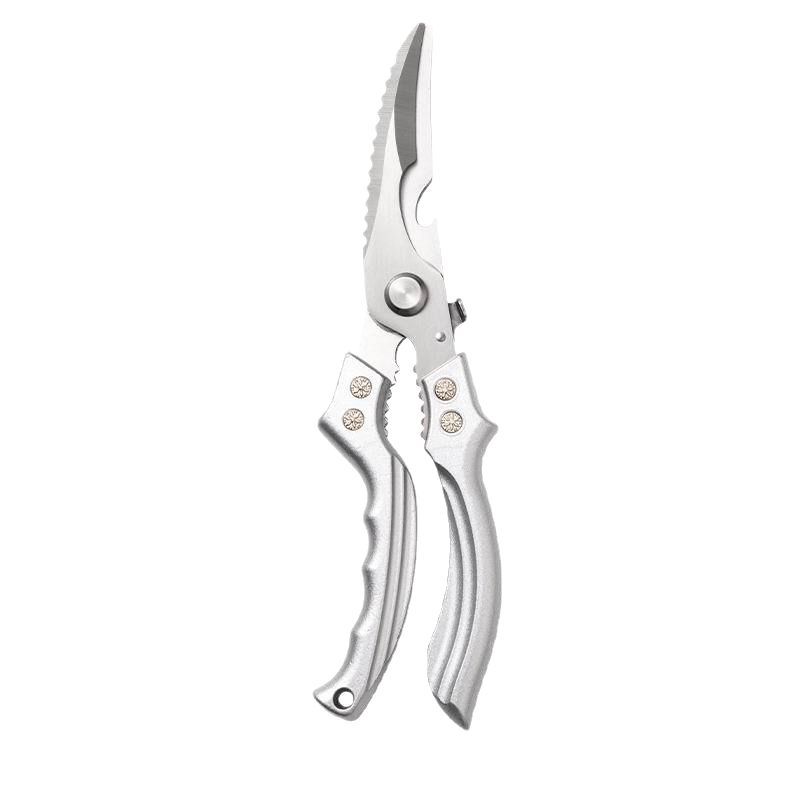Kitchen multi-functional chicken bone scissors, powerful scissors, stainless steel household thickened aluminum handle food scissors, kitchen scissors wholesale Item Picture