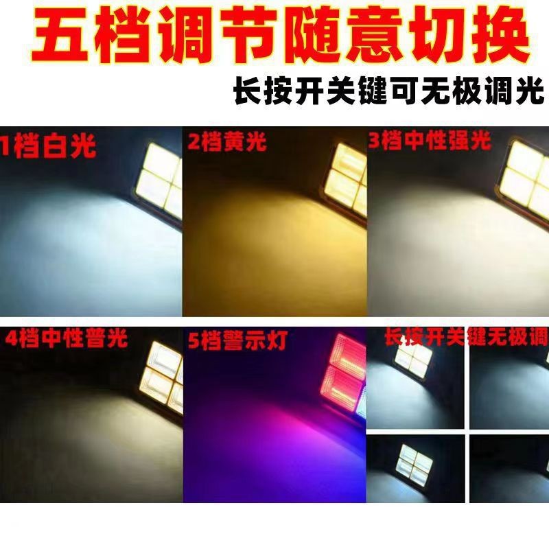 Cross-border best-selling outdoor solar portable USB charging floodlights, solar emergency floodlights for setting up stalls and camping Specification drawing