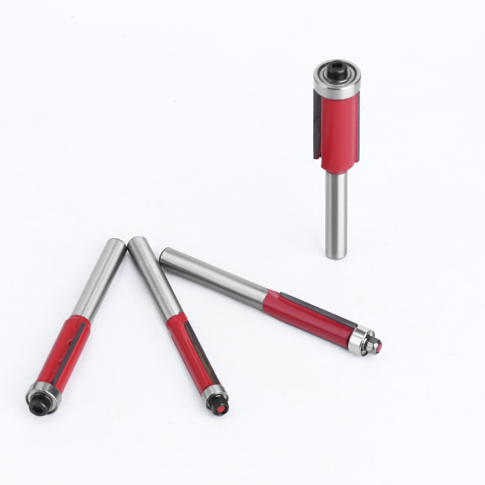 1/4 handle bearing trimming tool, right-angle chamfering tool, edge banding tool, woodworking milling tool Specification drawing
