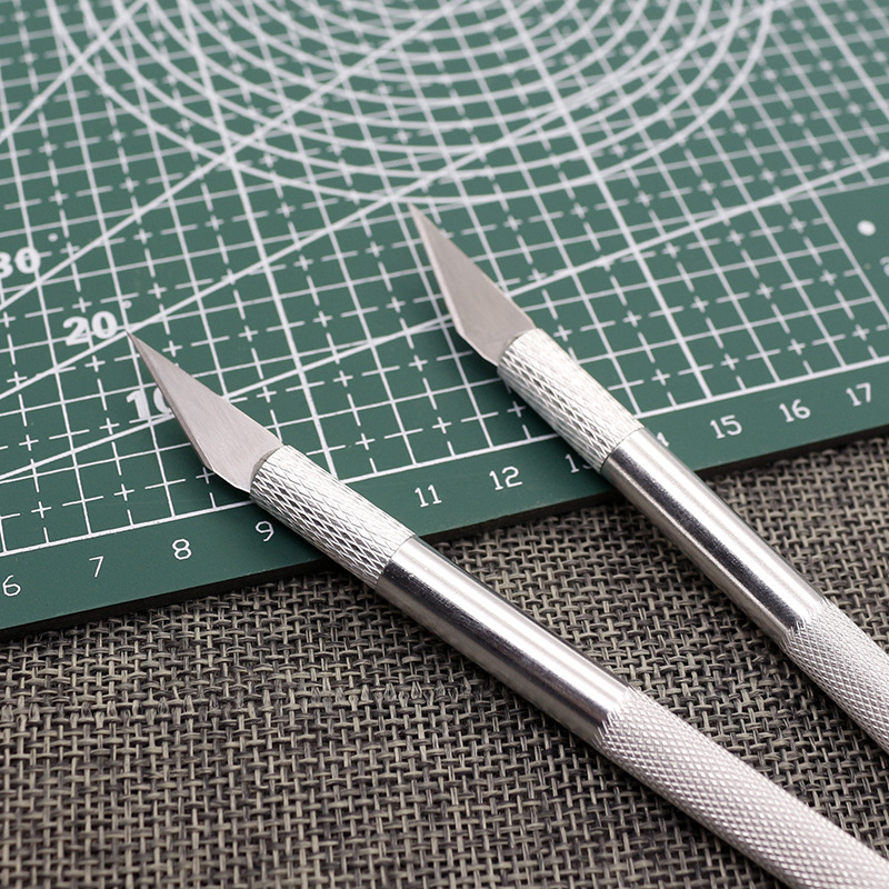 Tang's engraving knife, aluminum alloy rod, 6 blades, pen knife, plastic-sealed card insert packaging, paper-cutting, rubber stamp engraving knife details Picture