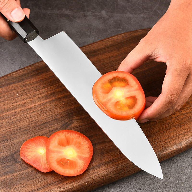 Ebony handle 240 cowhide knife, Japanese fish head knife, chef's special kitchen knife, meat cutting knife, kitchen slicing knife Application Scenario