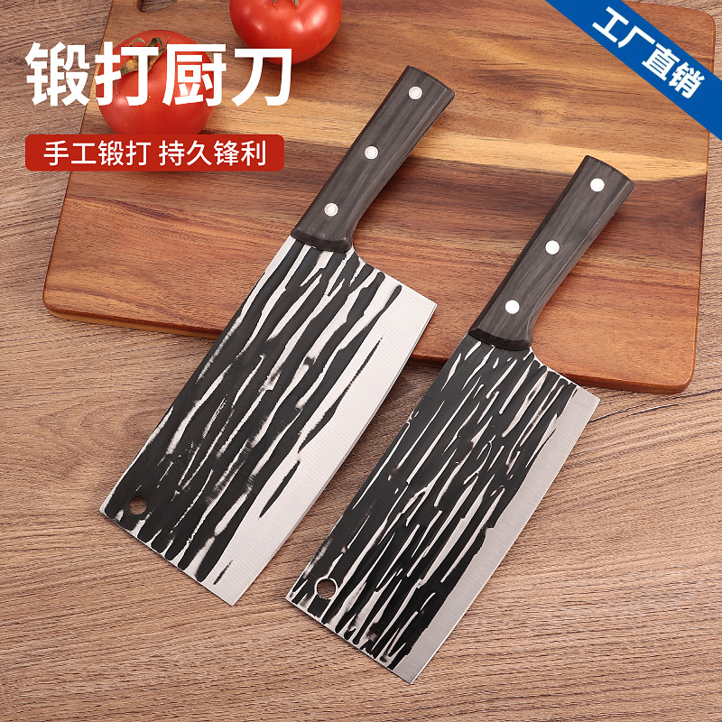 Factory direct sales of household kitchen knives, dual-purpose kitchen knives for cutting and slicing, meat and bone cutting knives, Douyin models, street stall and travel kitchen knives full figure