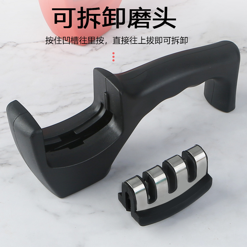 A knife-sharpening wonder, a versatile tool for sharpening kitchen knives, a knife sharpening stick, a portable 3-section household 3-section knife sharpener Specification drawing