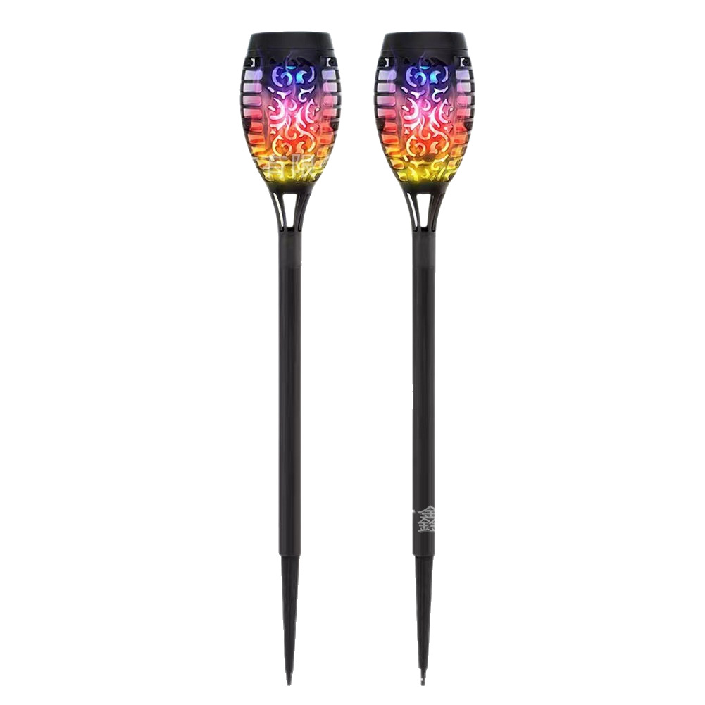Cross-border solar lamps, mini flame lamps, outdoor sensor garden and courtyard ground insert decorative seven-color landscape lamps Item Picture