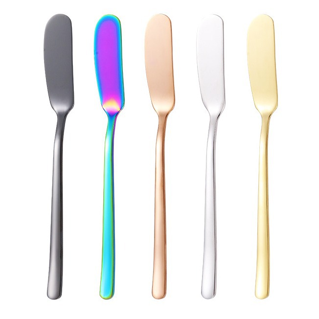 304 stainless steel Korean-style long-handled butter knife, baking cheese spatula, bread jam knife, butter knife, cheese scraper Item Picture