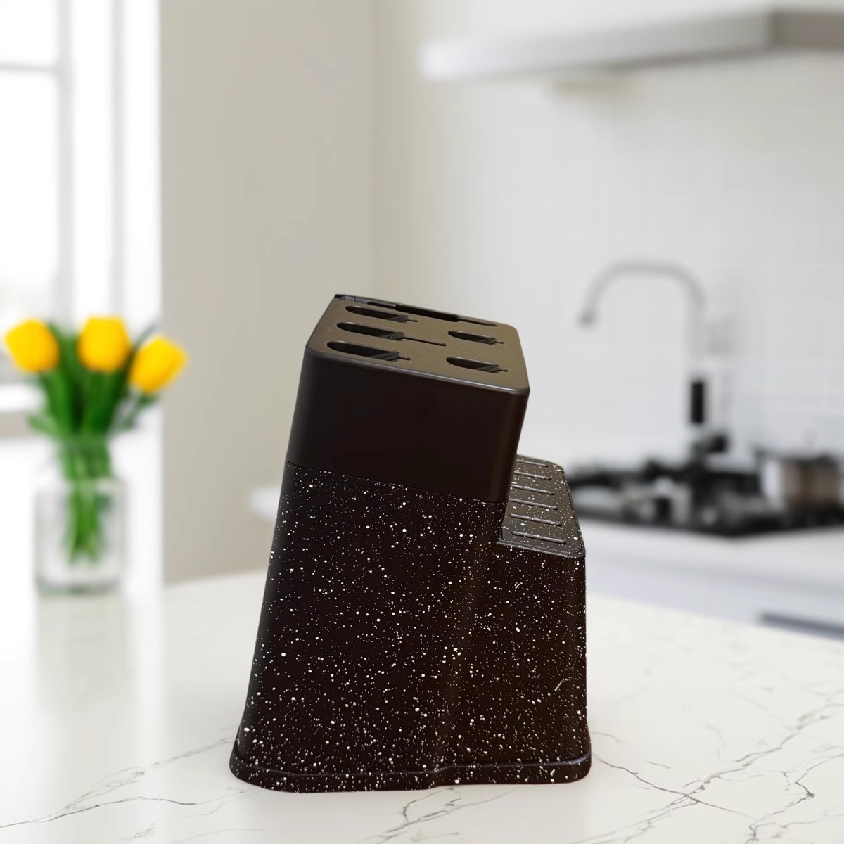 The best-selling plastic knife rack for foreign trade, kitchen knives, and kitchen knives, with a creative thickened plastic knife base and rack that can drain water and prevent mold details Picture