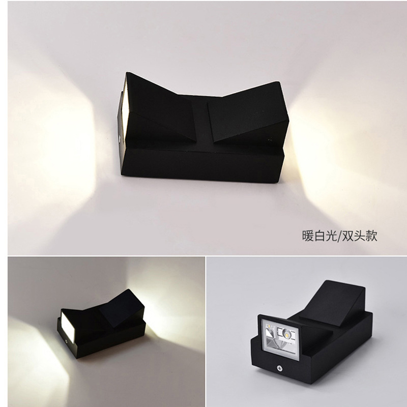 Wholesale of outdoor waterproof wall lamps, garden street lamps, exterior walls, outdoor staircases, double-head up and down luminous wall-washing lamps Specification drawing
